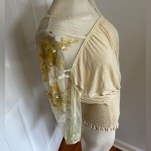 Free people sequin and beaded blouse in size small